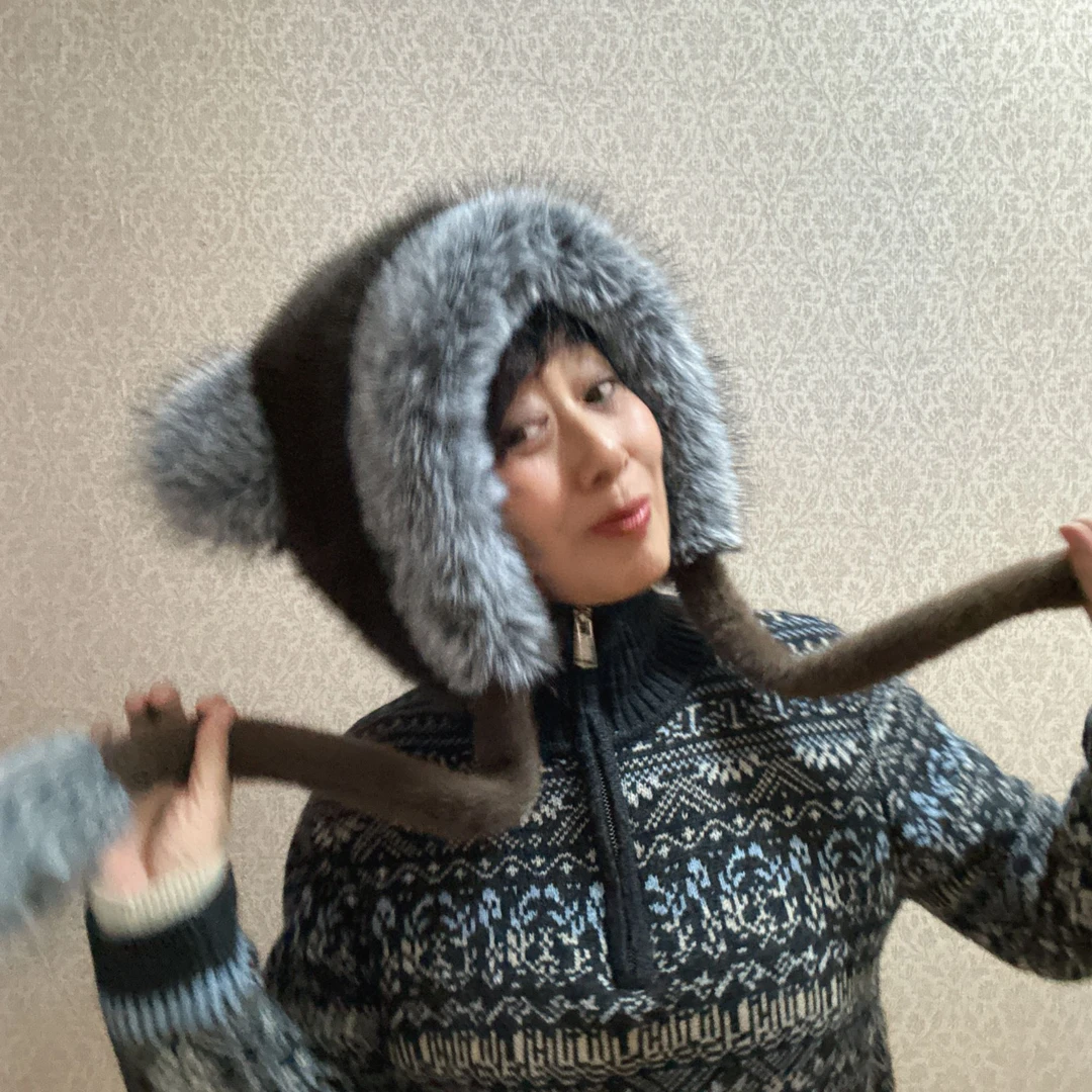 拼色米奇毛毛可爱小熊耳朵毛绒帽子保暖护耳雷锋帽包头帽防寒