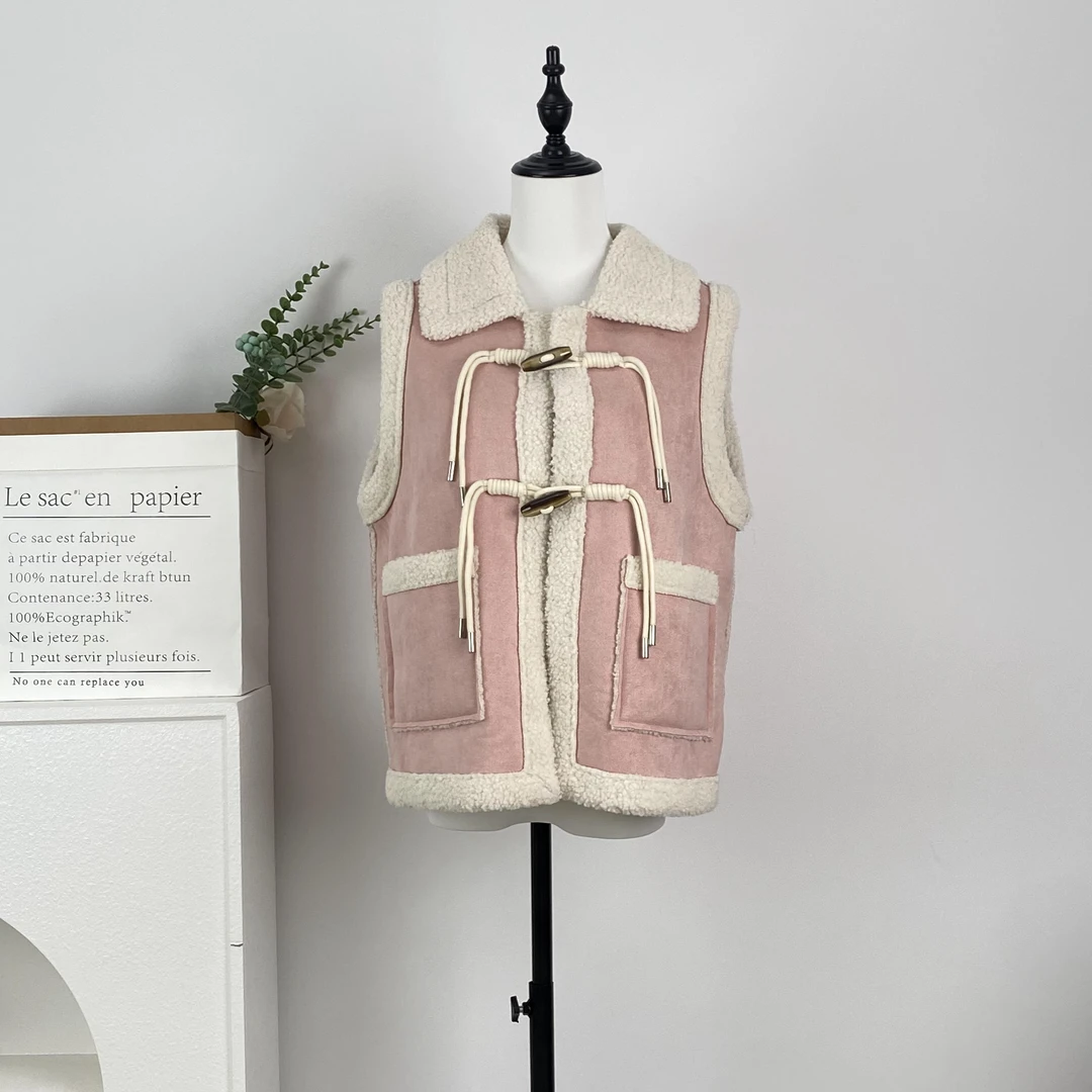 2024秋冬季女款设计感一体宽松加厚保暖马甲背心外穿23B206