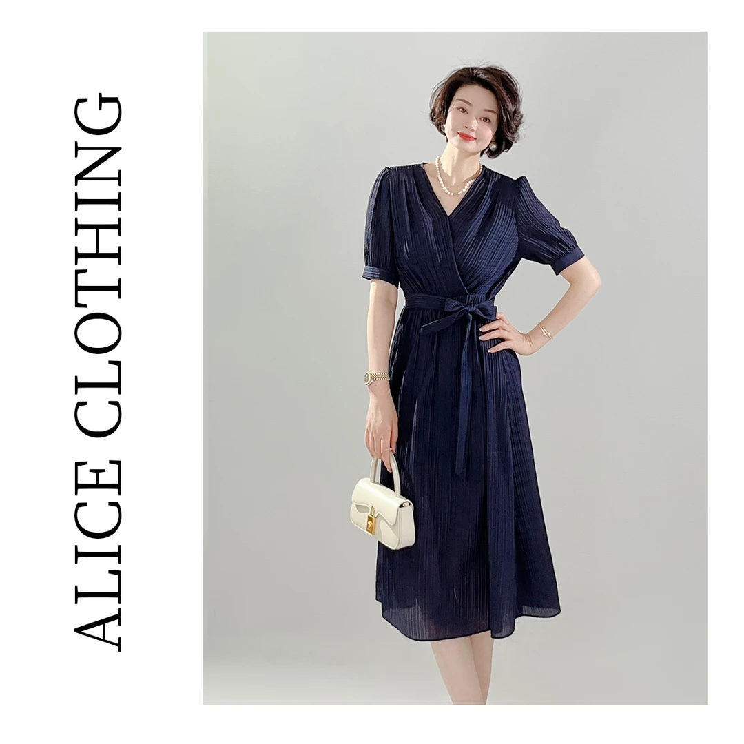 3【ALICE “海洋秘境”连衣裙】轻奢桑蚕丝 优雅褶皱 280086W