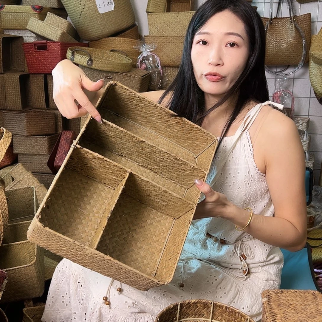 编织带草编包/草编收纳盒微瑕疵