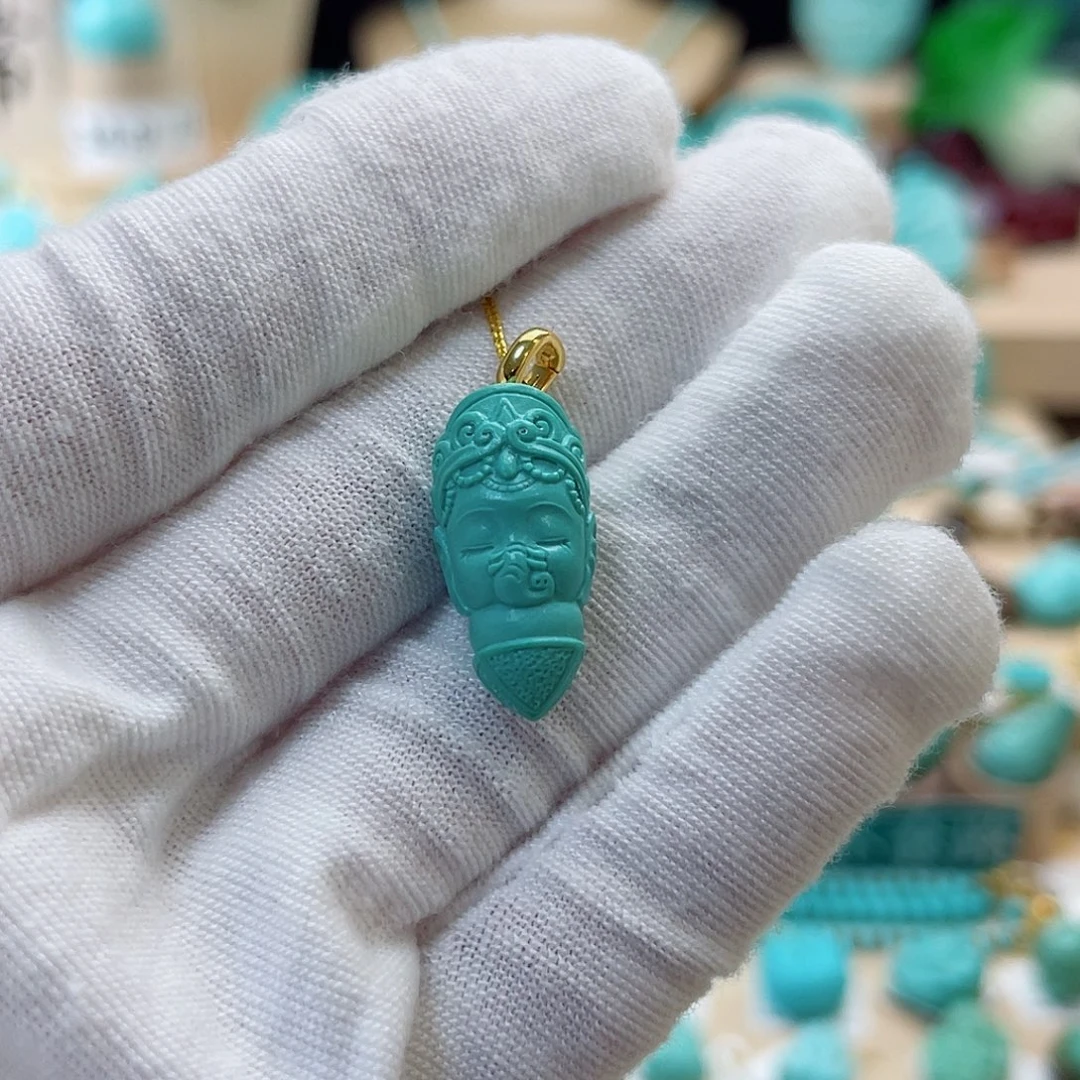 18K金镶嵌绿松石珠宝奇石