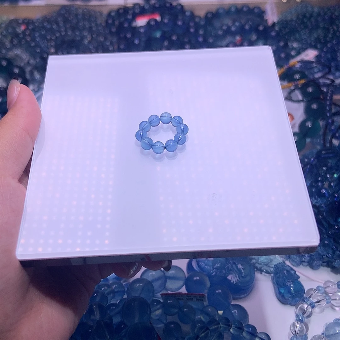 天然辰砂魔鬼蓝高冰透蓝中号 跑环