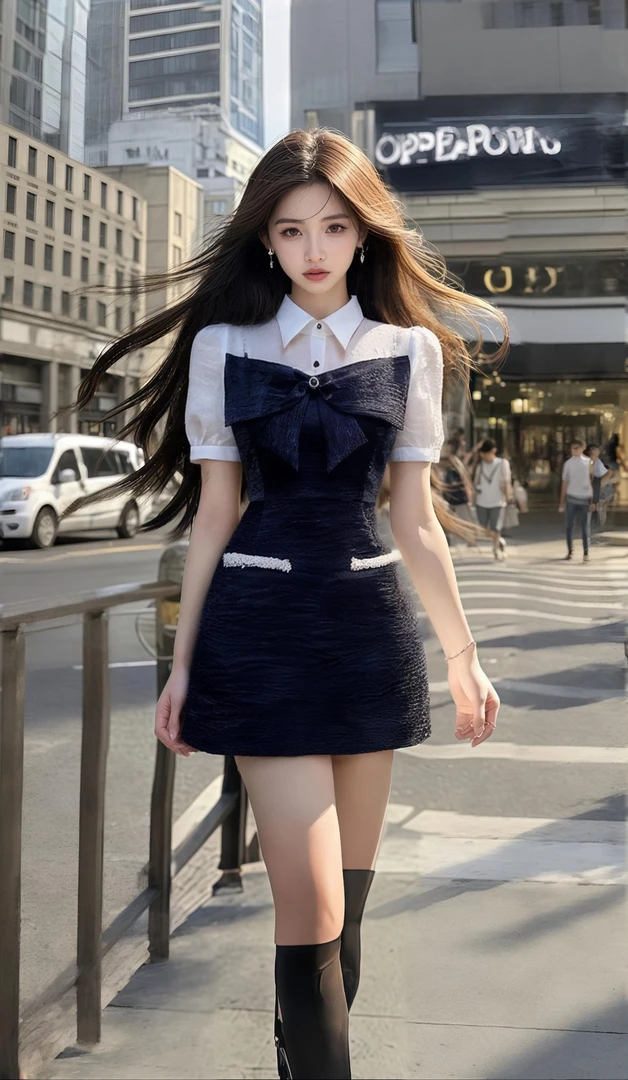 新款温柔甜美时尚衬衫领短袖设计感上衣+百搭显瘦半身裙两件套女