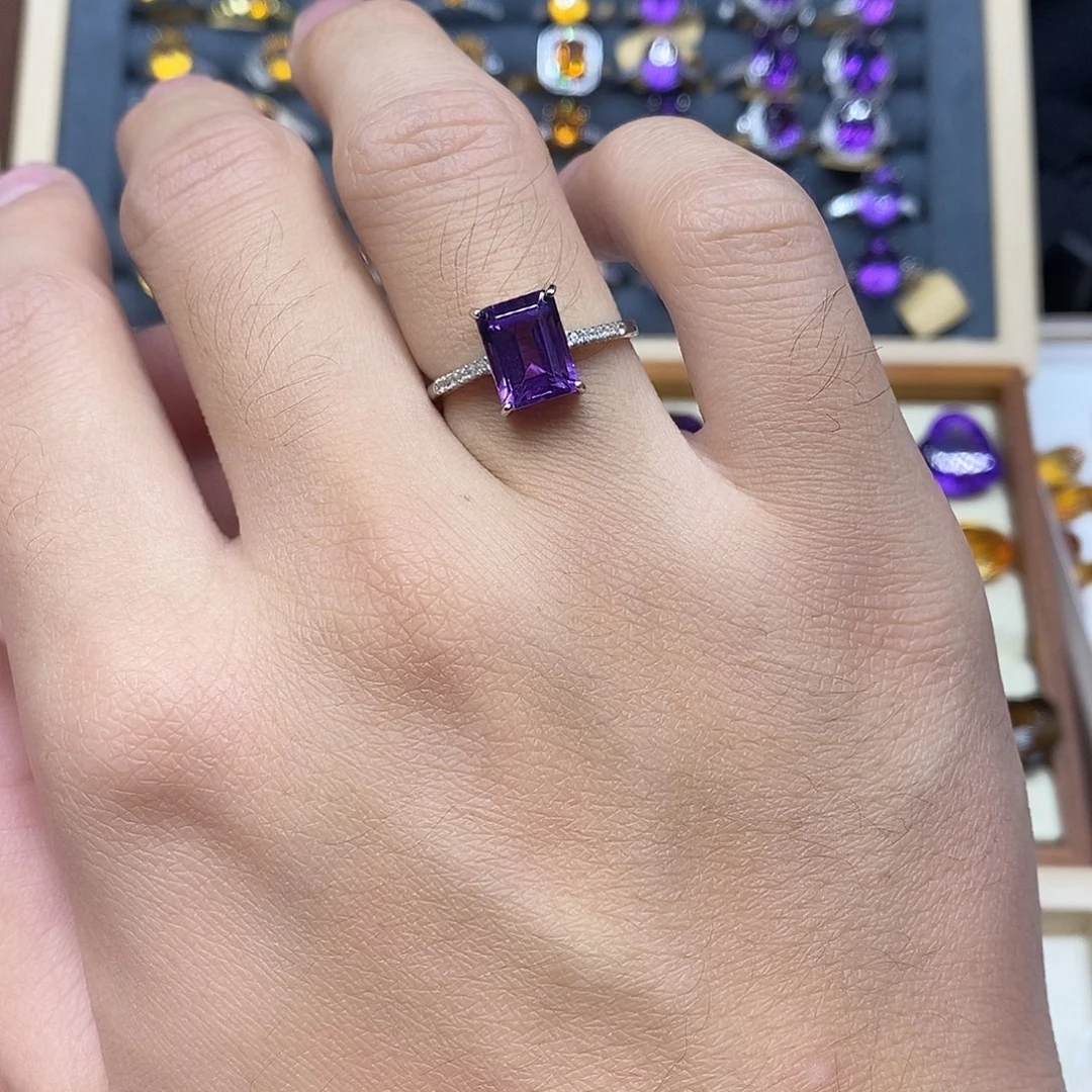 紫晶银S925镶嵌珠宝半成品