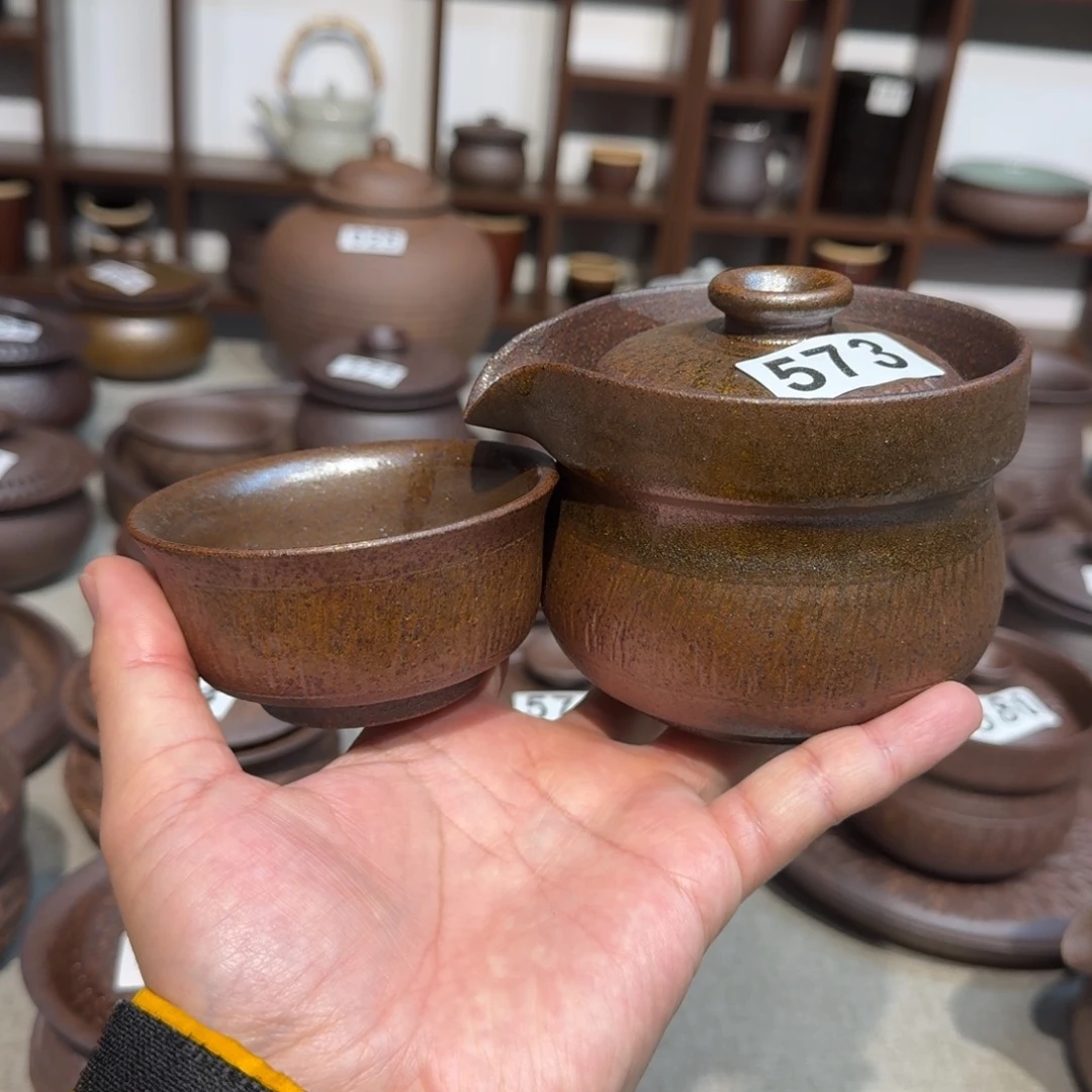 粗瓷茶具素色盖碗