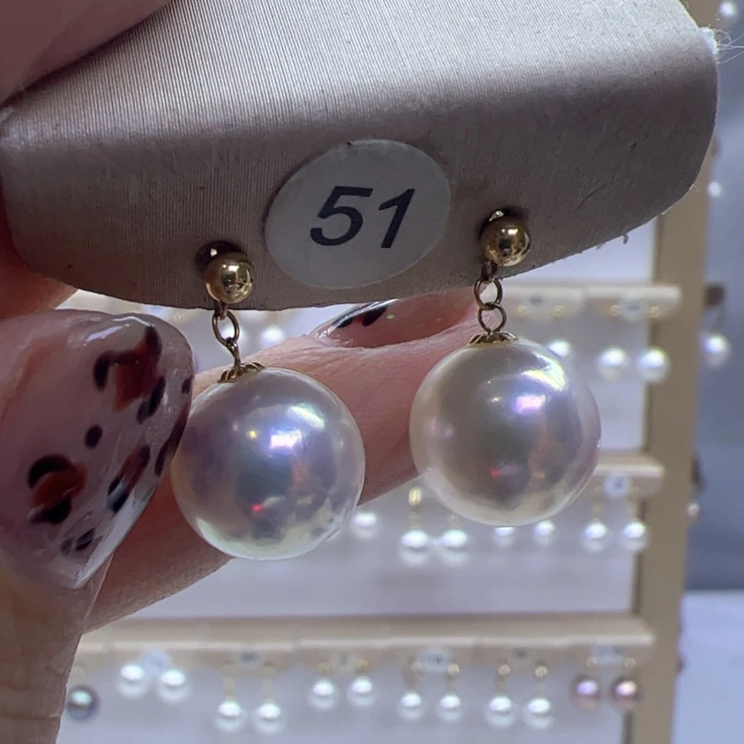 淡水珍珠耳饰18K金镶嵌