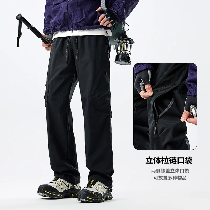 ins潮流美式户外工装长裤男束脚百搭宽松运动多口袋休闲工装裤