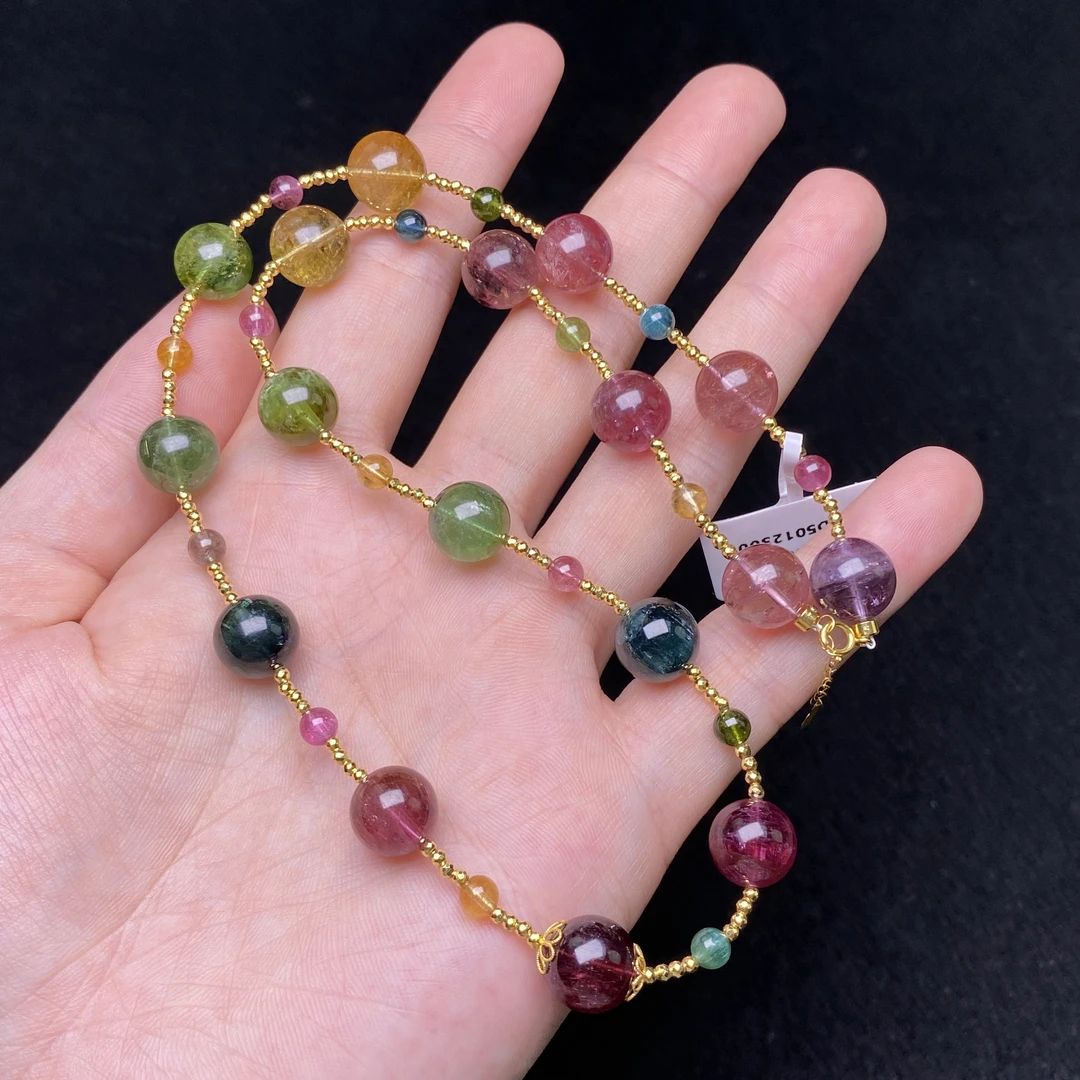 【熊总夫妇】碧玺18K金满天星项链-约10mm-多样性发一件