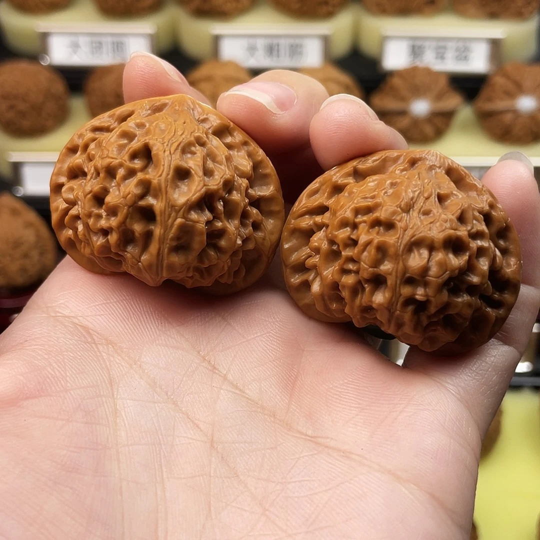 文玩核桃把件桃心宫灯40尺镶嵌830