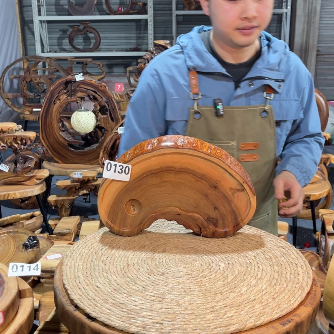 香樟木工艺品直播