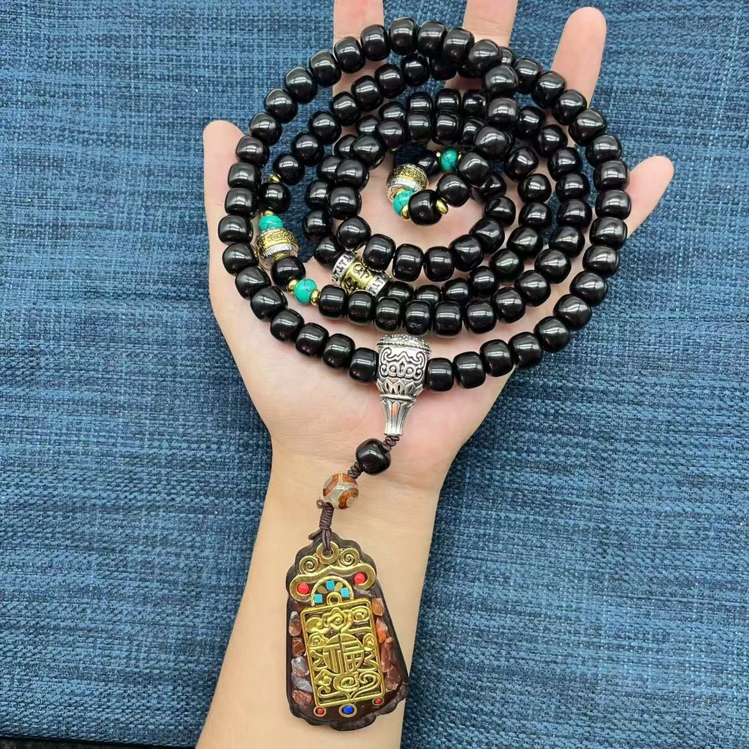 A2 菩提老型珠多圈脖挂卡8*10 1379菩提根 （配A2礼盒套装）