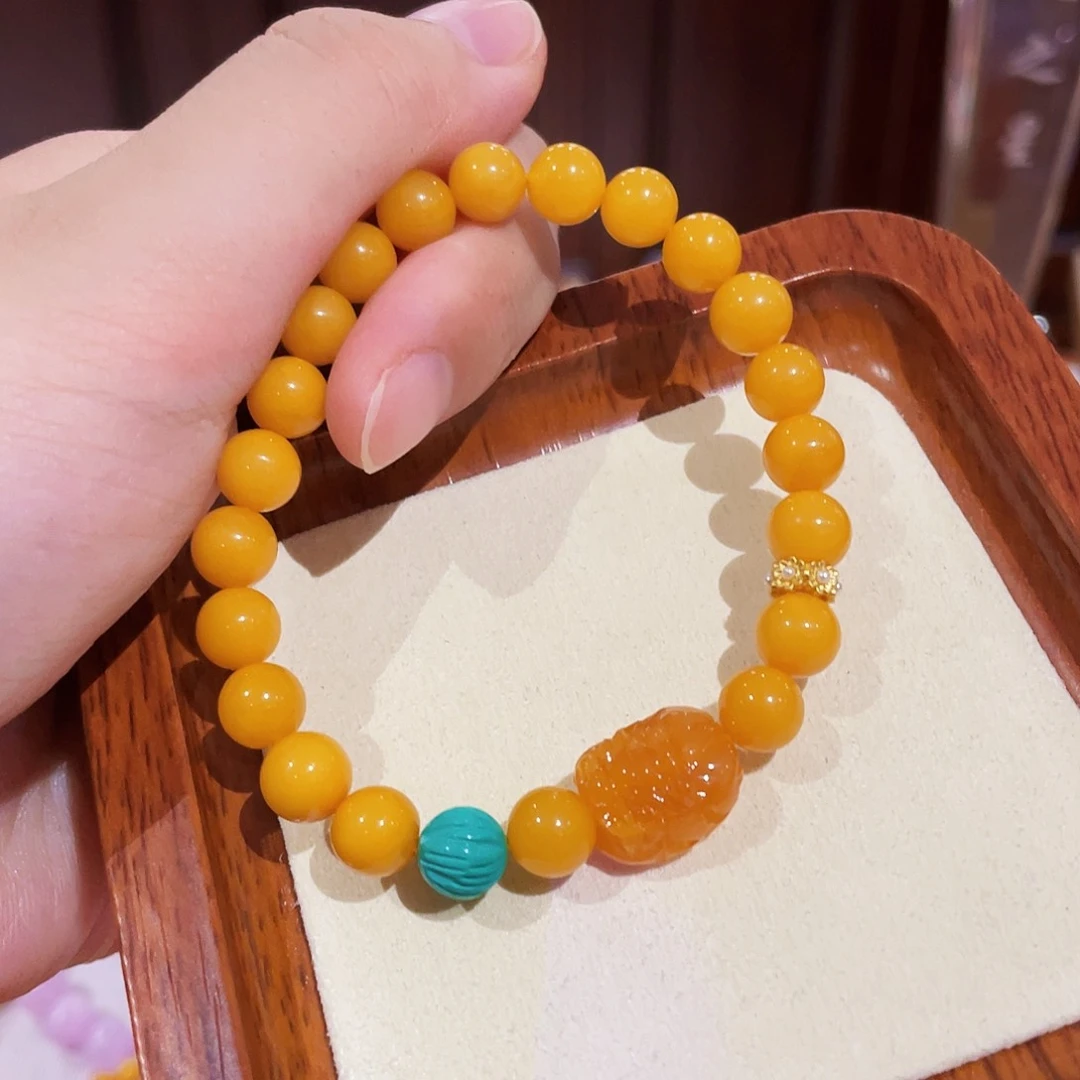 未镶嵌蜜蜡手链手串