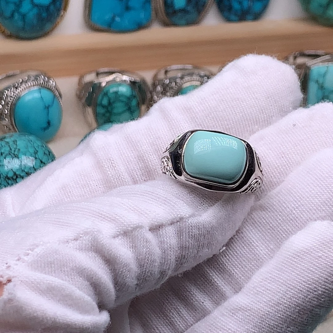 银S925镶嵌绿松石珠宝奇石