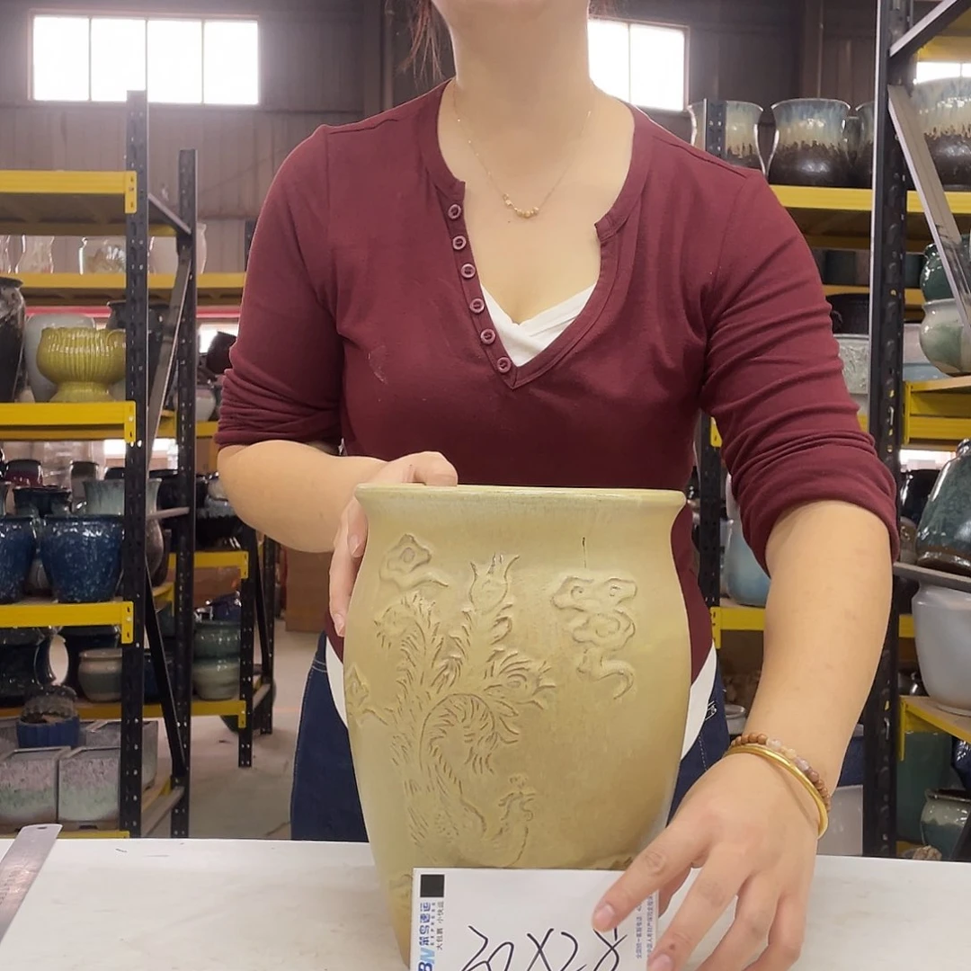 宜兴紫砂粗陶花盆20/28