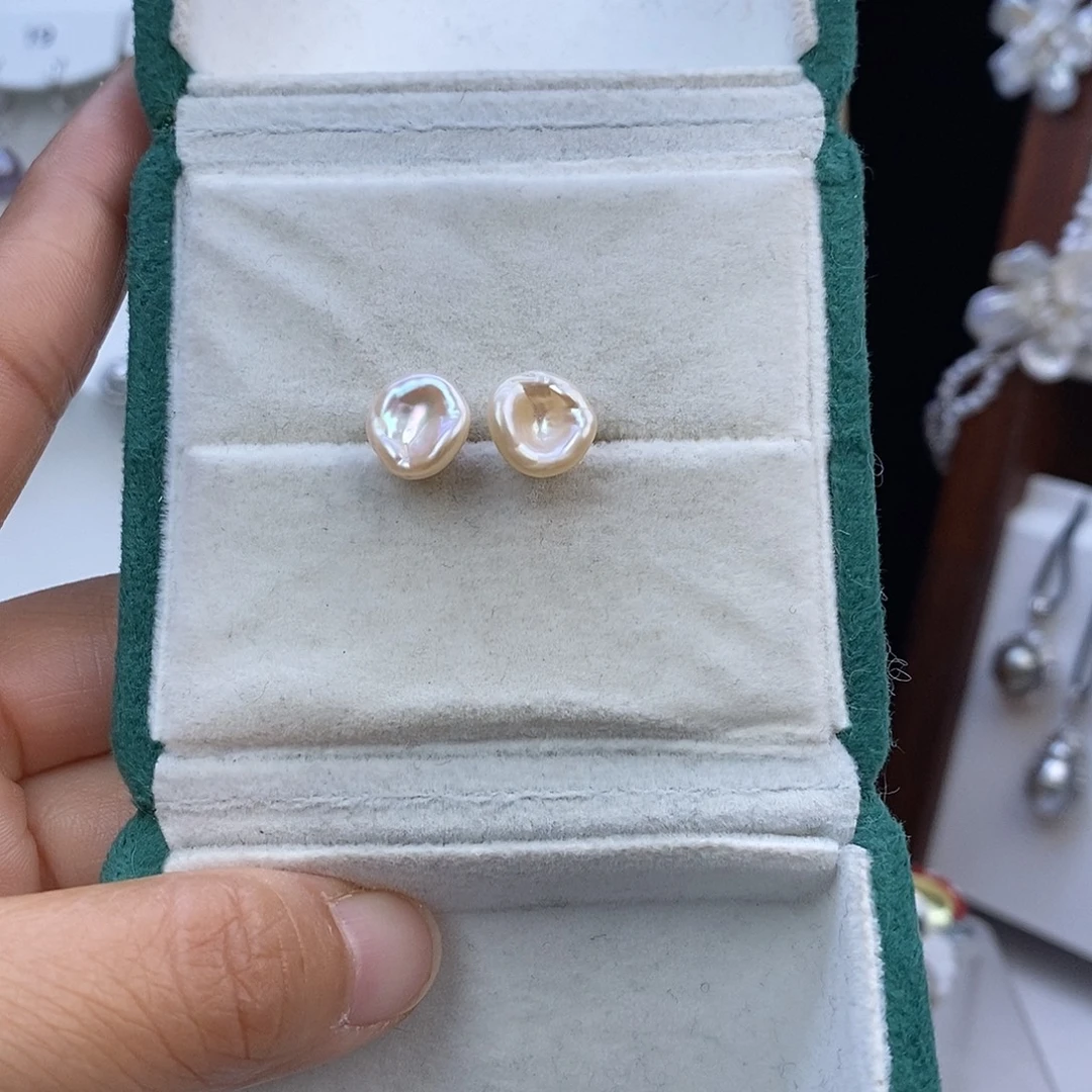 淡水珍珠耳饰银S925镶嵌