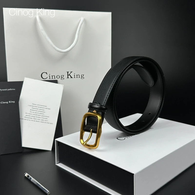 Cauxpus Krteen新款女款真皮针扣百搭简约高档裤腰送老婆生日礼物