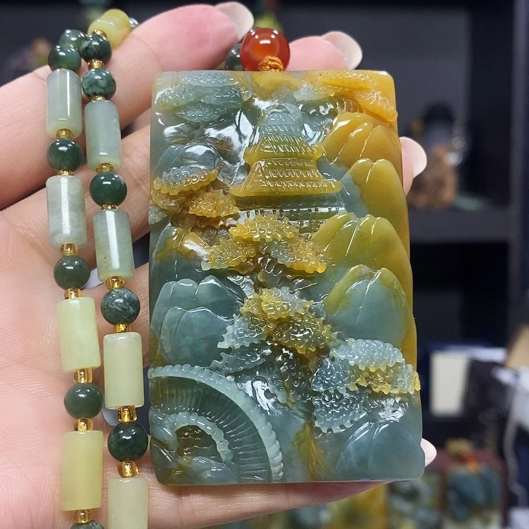未镶嵌岫玉挂件吊坠项链