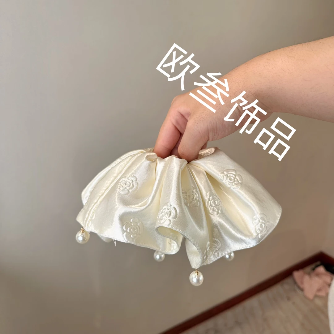 dcq705超大版玫瑰锻单圈大肠圈发饰高级百搭精致纯手工发饰超仙