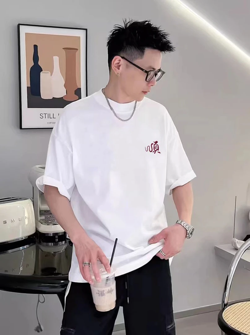 男女同款白色纯棉T恤短袖圆领高品质春夏夏季百搭半袖宽松百搭款