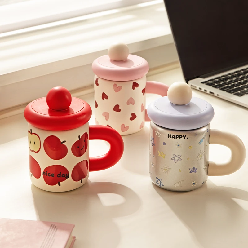 摩登主妇高颜值苹果马克杯316不锈钢内胆桌面保温杯