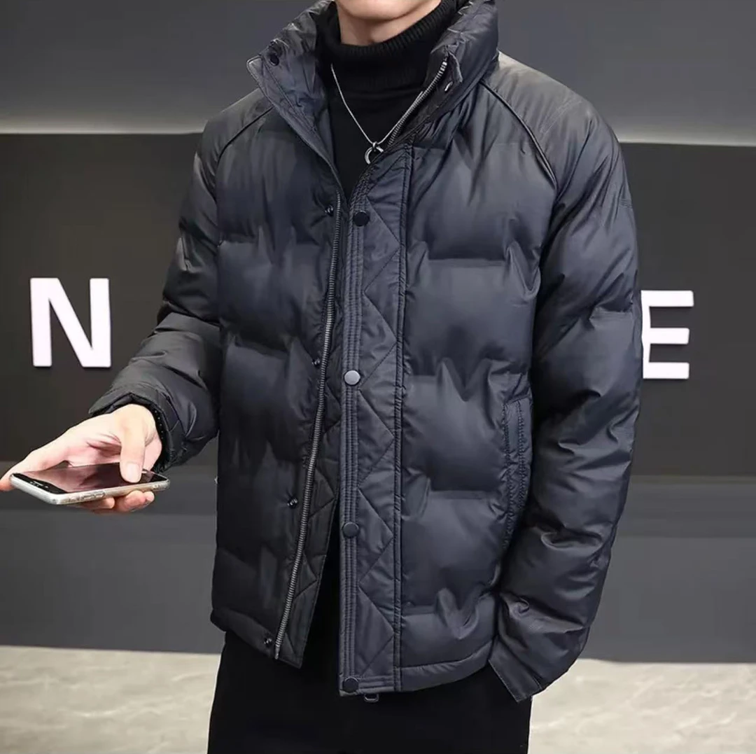 【雪域之巅】冬季男士简约立领拒寒防风情侣款加厚保暖棉外套88621