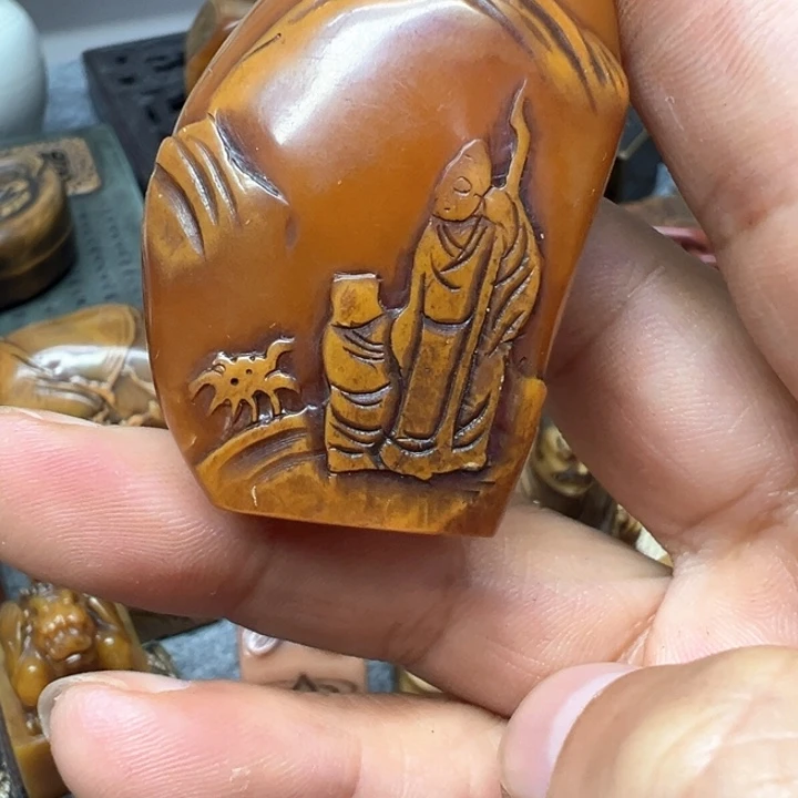 石材拥****土印章漂亮手工制作
