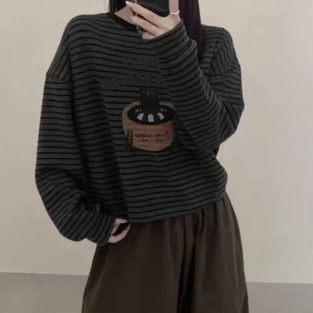 【公主屋现货】冬款条纹卫衣9932