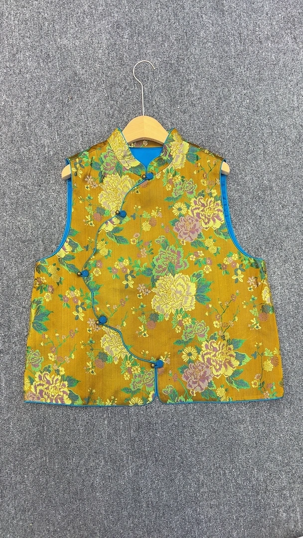 125【折枝牡丹】中国风新中式100满分桑蚕丝马甲24-C025X-1