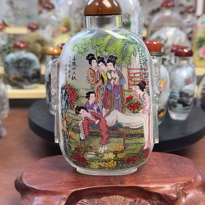 美***男鼻烟壶内画手工绘制包邮