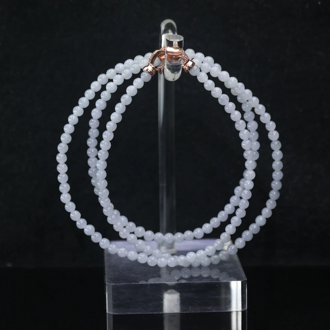 32天然缅甸翡翠A货紫珠链/200524/上海嘉禾拍卖