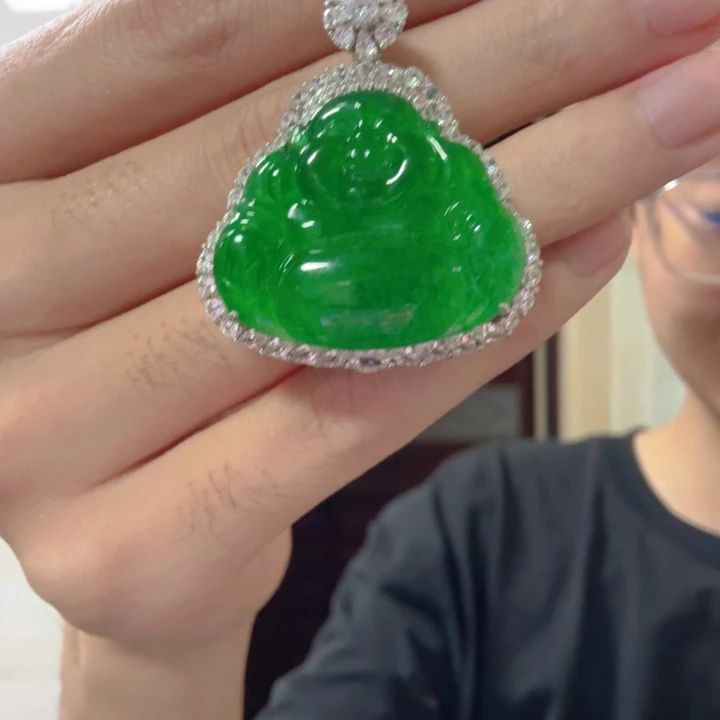 翡翠银S925镶嵌颈饰吊坠