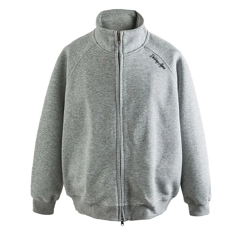 jtrt潮牌美式创意重磅纯色印花连帽开衫卫衣情侣个性百搭外套