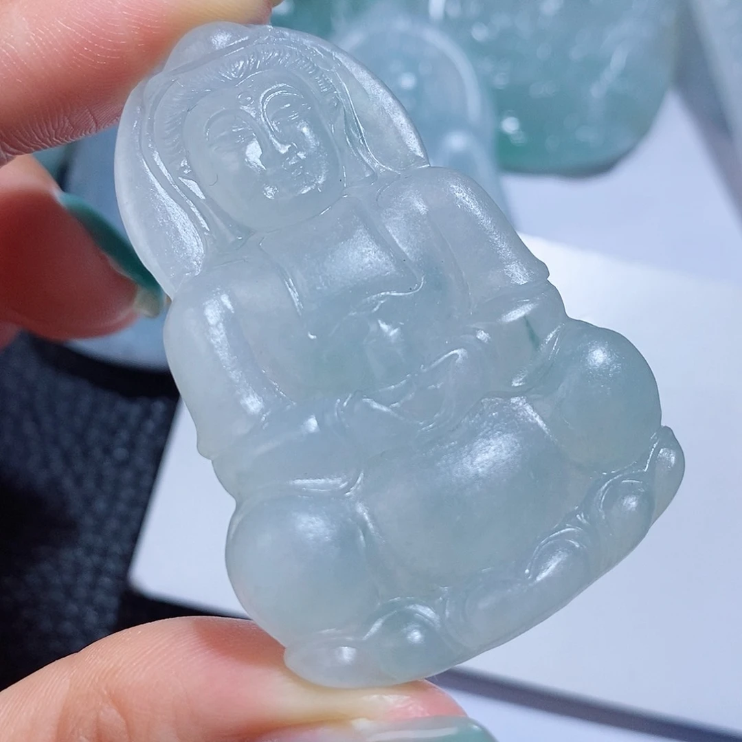 定制翡翠未镶嵌毛货付款后确认抛光