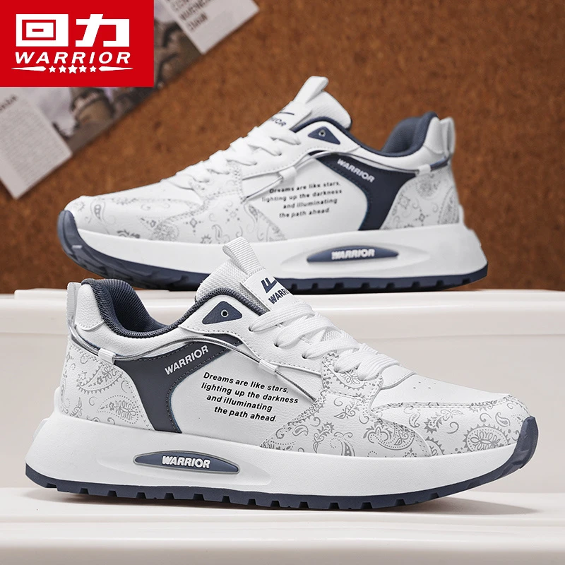 回力男鞋秋季爆款皮面防水厚底防滑运动鞋子学院风百搭时尚休闲鞋