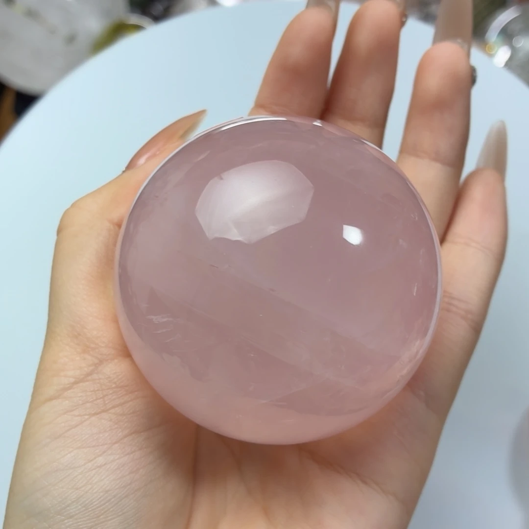 珠宝半成品水晶未镶嵌粉晶6.02cm