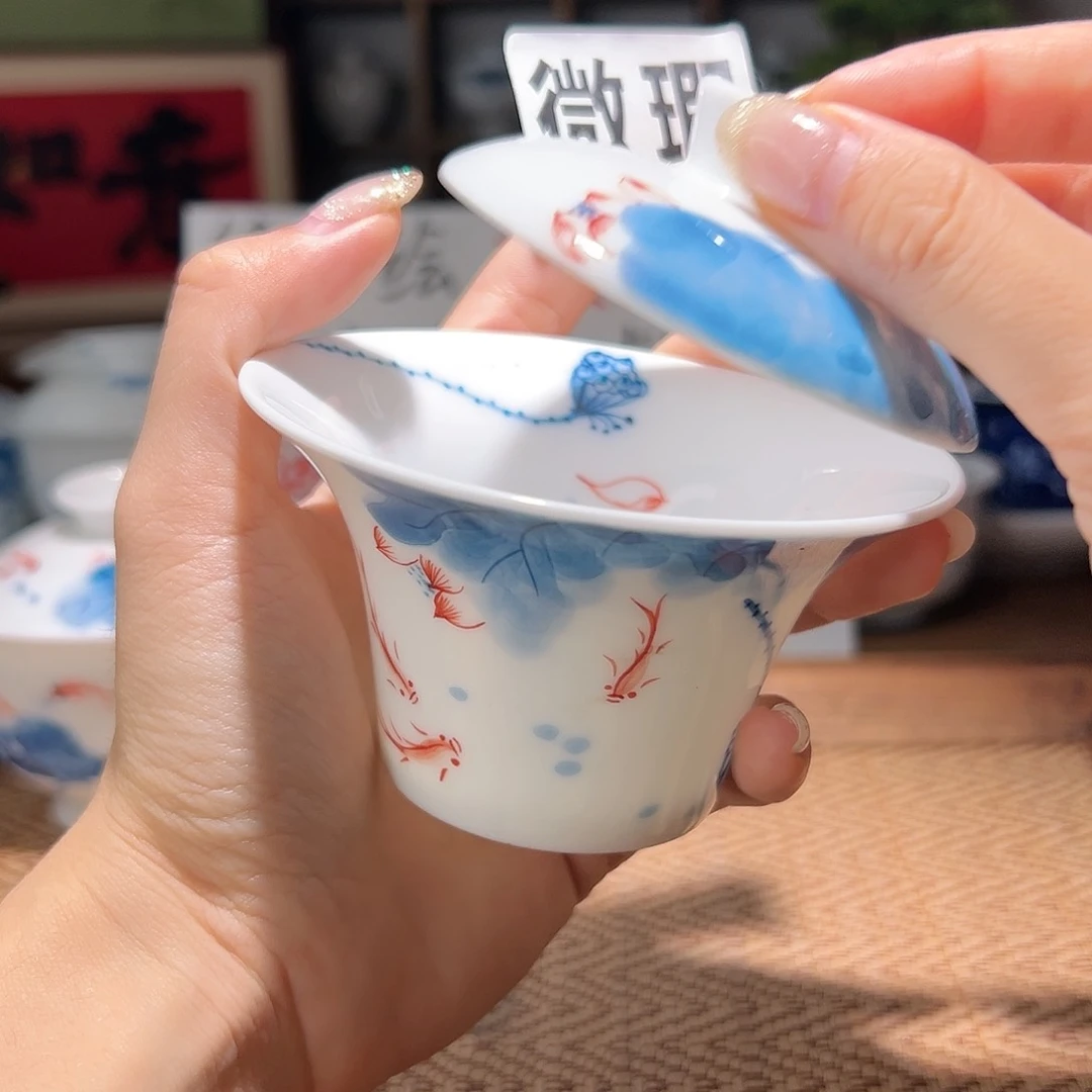 【闪购商品】瑕疵 手绘 盖碗