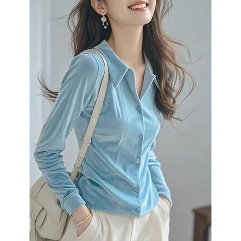YY#韩系独特别致衬衫春季新款好看上衣洋气减龄显瘦小衫DY12355