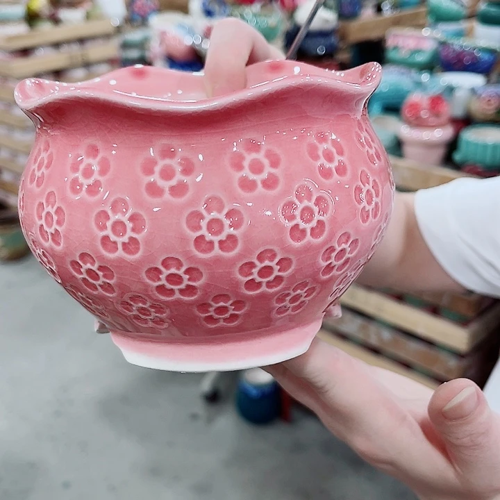 有孔，凑10元包邮陶瓷花盆发货！