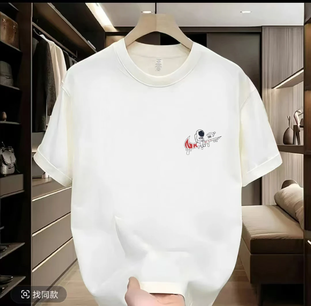 【一折清仓】夏季短袖男女同款情侣半袖休闲透气圆领潮流印花薄款