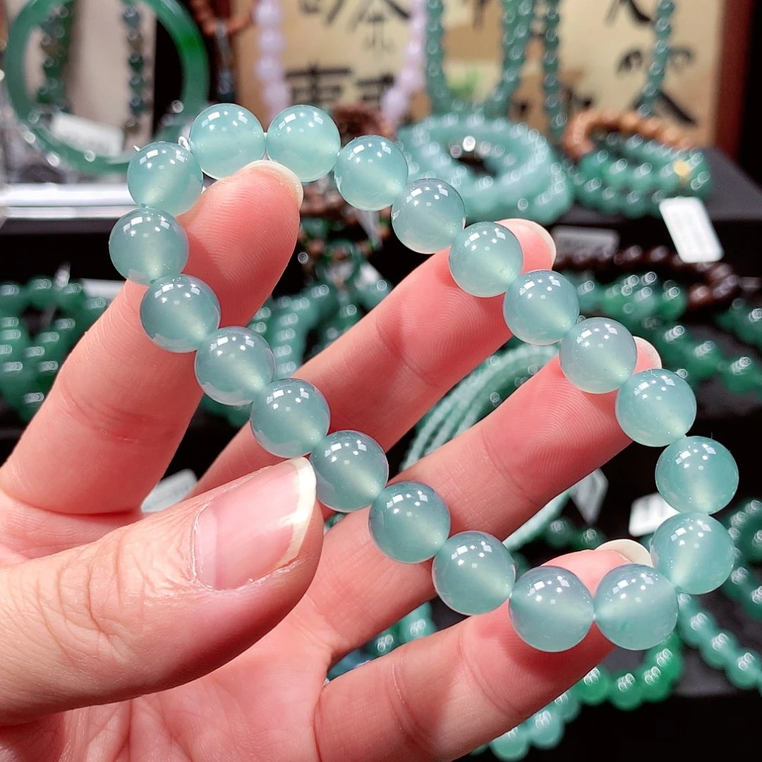 翡翠未镶嵌手链卡9.8