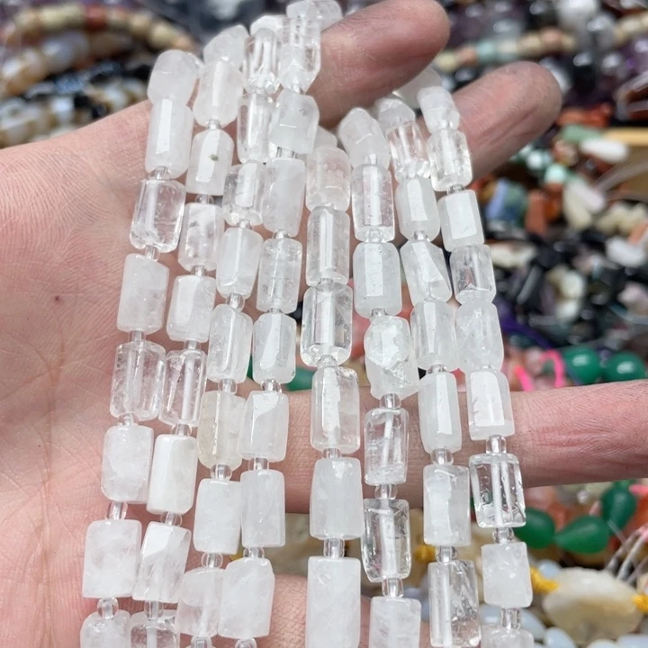 玛瑙/玉髓合金珠宝半成品一条7mm白水晶