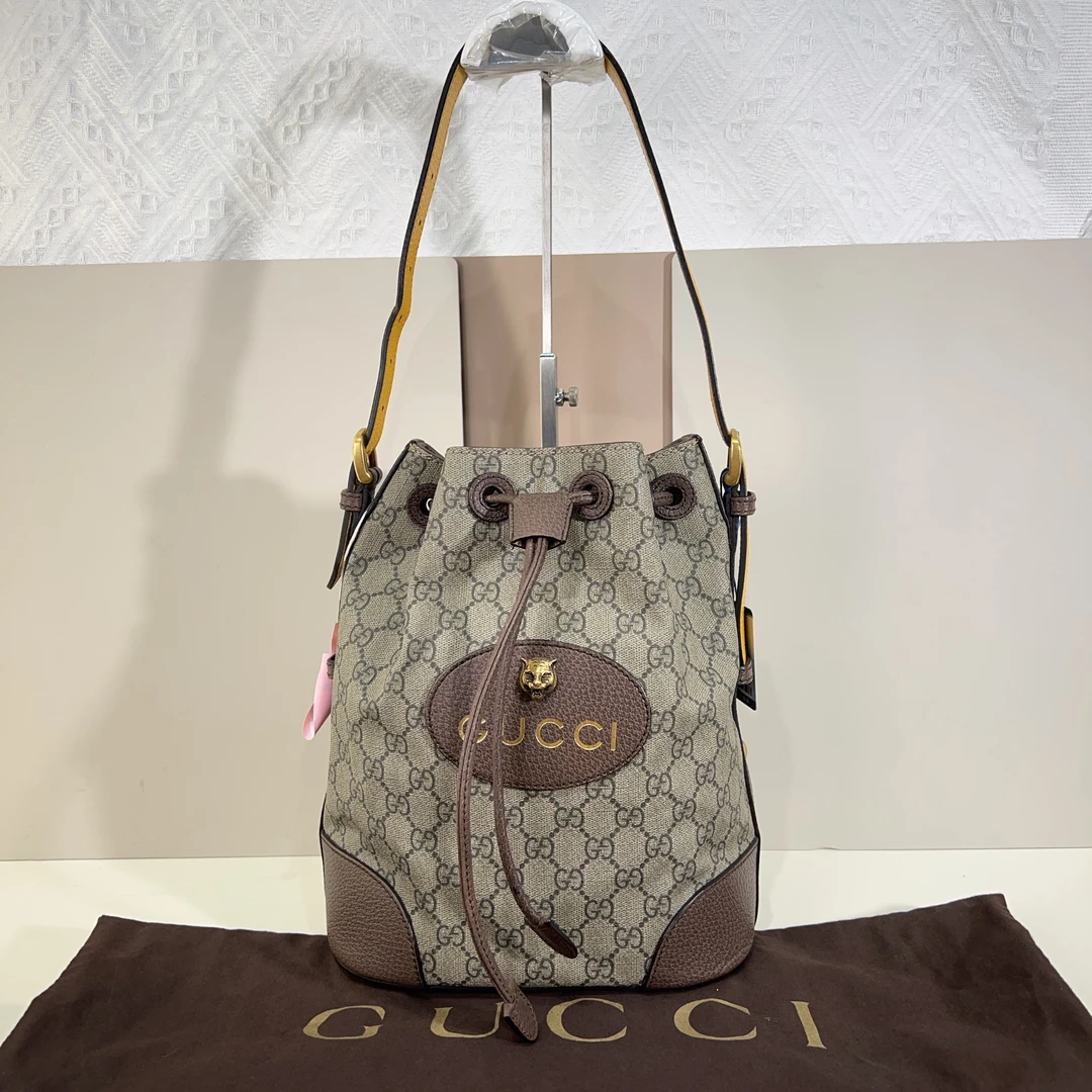 95新 GUCCI/古驰 gucci古驰老花水桶单肩包a6827