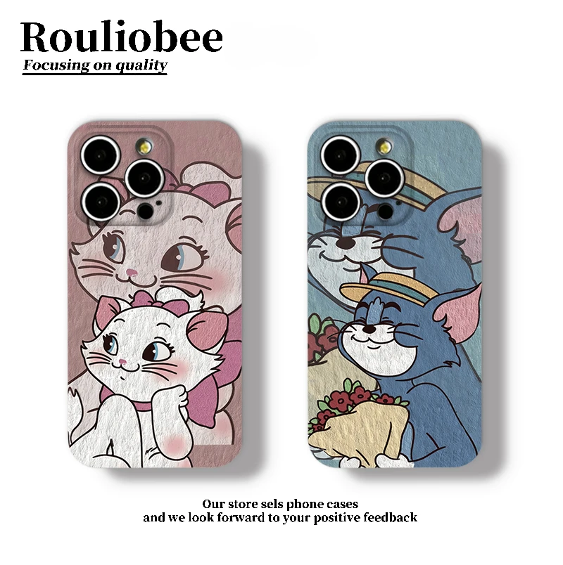 情侣汤姆玛丽猫适用苹果16promax手机壳华为mate60vivo小米15oppo