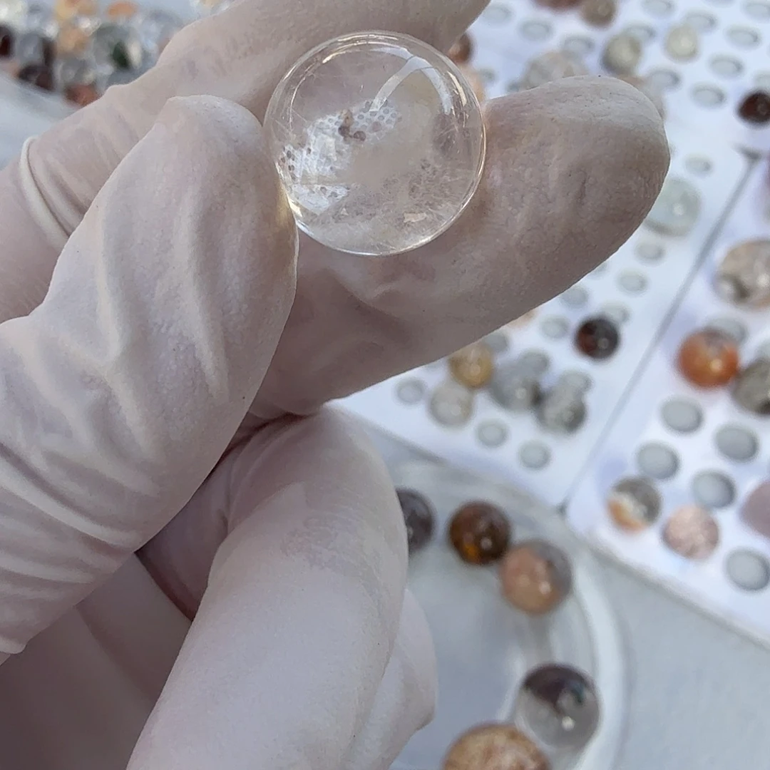 我***。未镶嵌珠宝半成品水晶白卷毛14mm定制不退换