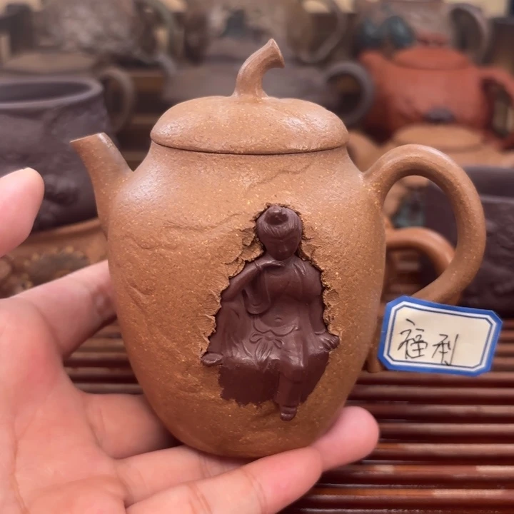 紫砂茶壶水月观音老段泥170c