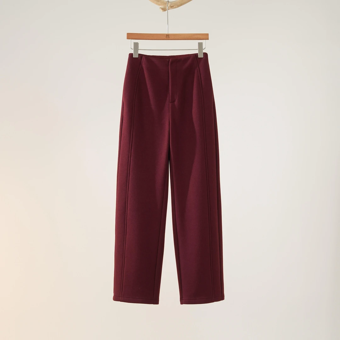 西子/【绯塑】羊毛混纺极光呢时尚百搭直筒裤/KZHY0169