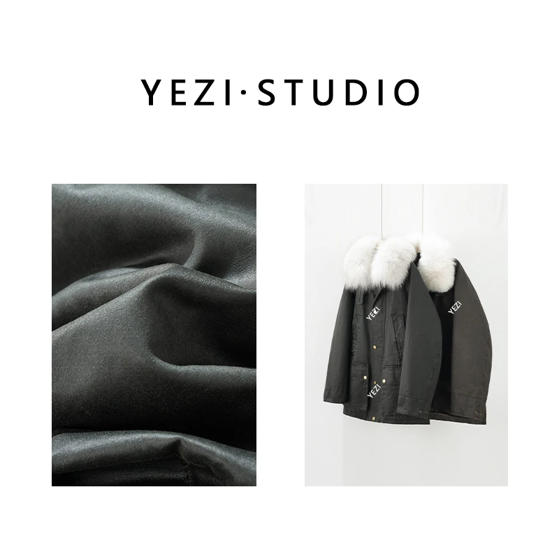 【中古巴黎】重工浸蜡质感90白鹅绒蓝狐毛领派克鹅绒服25408051