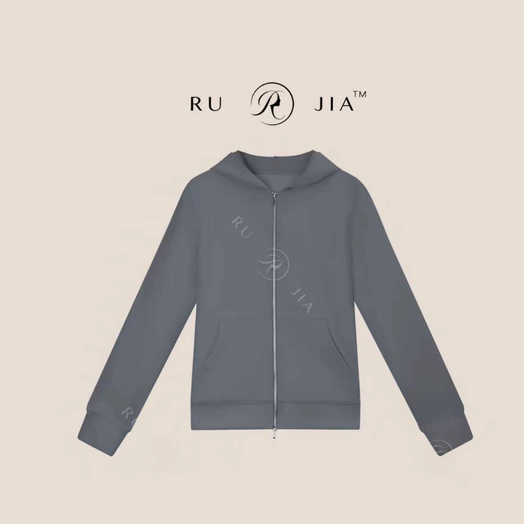 RuJia    107【枫语系秋】美式松弛感连帽双拉链开衫设计新款卫衣女