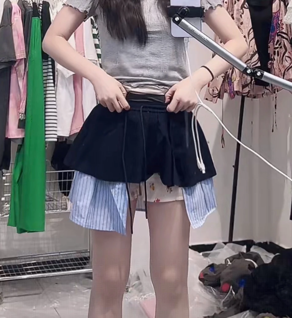 不规则半裙短裤女夏