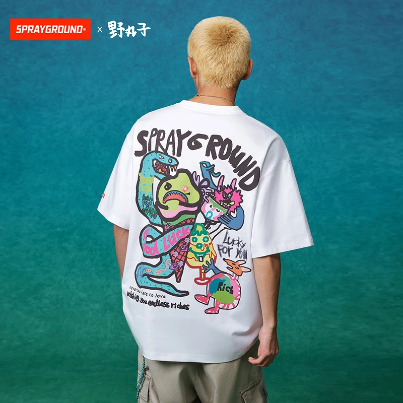 【野丸子】SPRAYGROUND鲨鱼嘴短袖T恤美式休闲夏季宽松HD WE120262